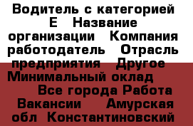 Водитель с категорией Е › Название организации ­ Компания-работодатель › Отрасль предприятия ­ Другое › Минимальный оклад ­ 30 000 - Все города Работа » Вакансии   . Амурская обл.,Константиновский р-н